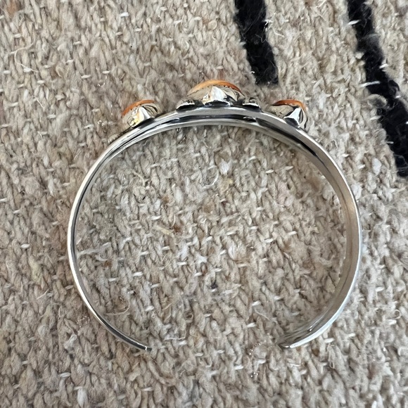 ❤️ Spiny Oyster Adjustable Heart Cuff Brushed Sterling Navajo Southwestern 17.3G - Picture 10 of 17